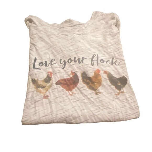 Love Your Flock.  Necked tee shirt new never worn so cute see pics - Picture 1 of 2
